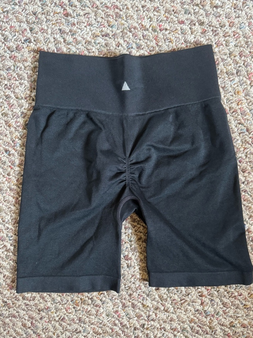 Vitality Seamless High-Waist Black Scrunch Workout Shorts